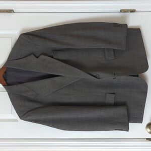 Givenchy Monsieur 80s Vintage Union Made Micro Herringbone Blazer Jacket Gray 44